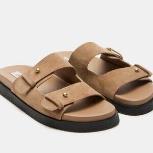 Steve Madden Mariel Taupe Suede Sandals